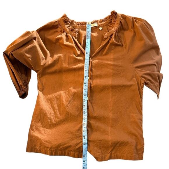 Camicettasnob Brown/Rust Puff 3/4 Sleeve Blouse Size IT44/US 8 - Picture 9 of 10